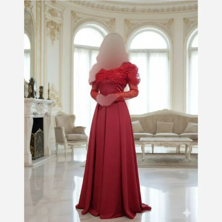 لباس مجلسی زنانه ساتن آمریکایی و جسمیکو قد 165 سایز 40 تا 48