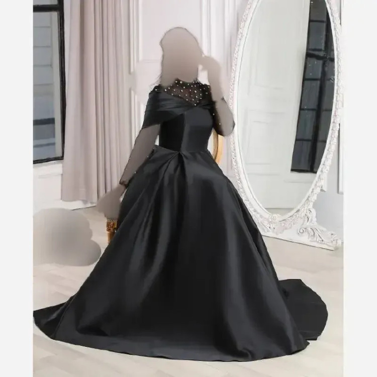 ماکسی مجلسی ساتن آمریکایی و تور نگیندوبی سایز 38 تا 50