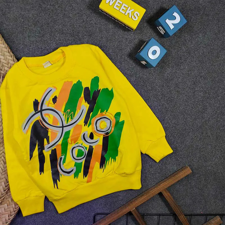 بلوز دخترانه پنبه ای یقه گرد آستین کش بافت پاییزه و زمستانه