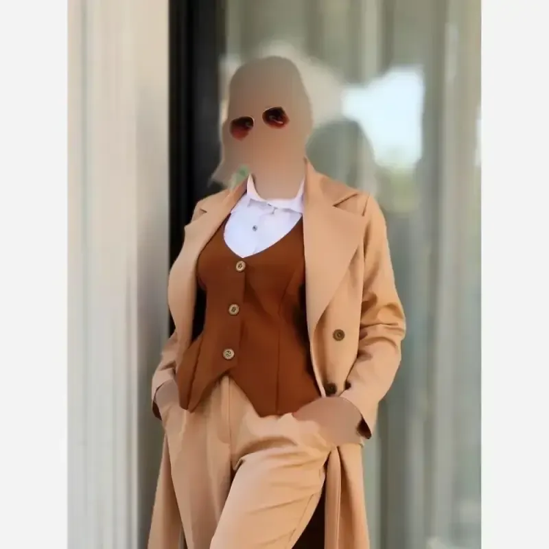 ست سه تیکه کلارا لانگ کت جلیقه و شلوار سوپر مازراتی