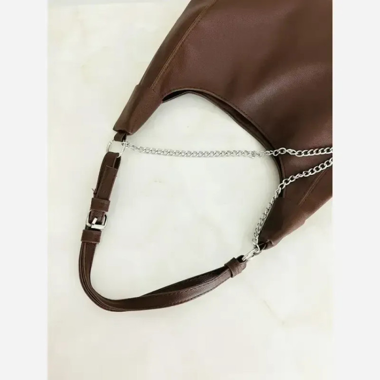 کیف مدل راگو زنجیری جنس شرانگ وارداتی رنگ مشکی شکلاتی سفید کرم سورمه ای سایز 36 در 20