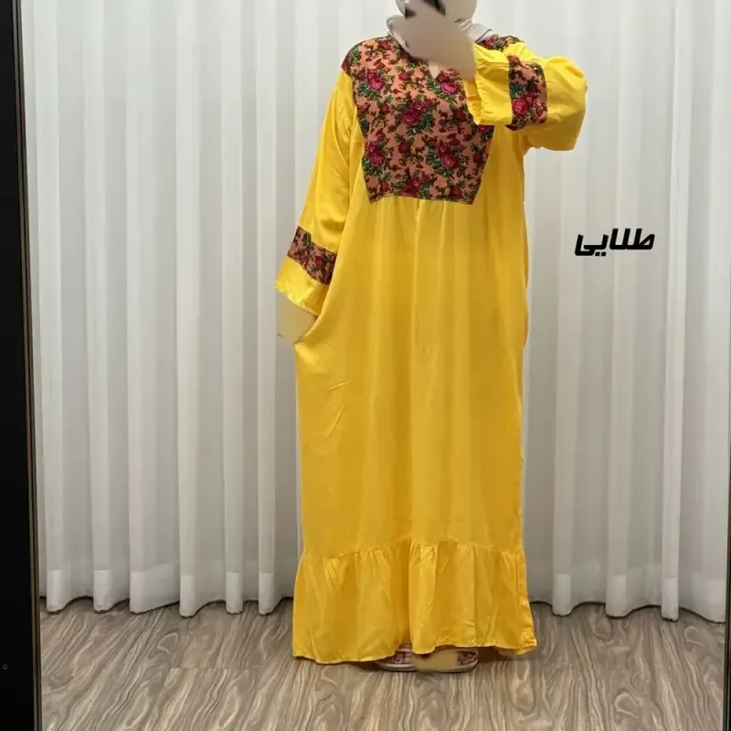 پیراهن نخی زنانه مدل پرنس پانچی فری سایز مناسب تا سایز 50
