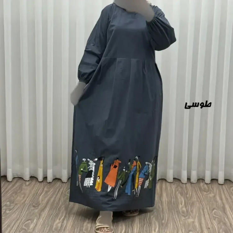 پیراهن ساحلی زنانه لینن فری سایز مدل کمرکش مناسب تا سایز 48