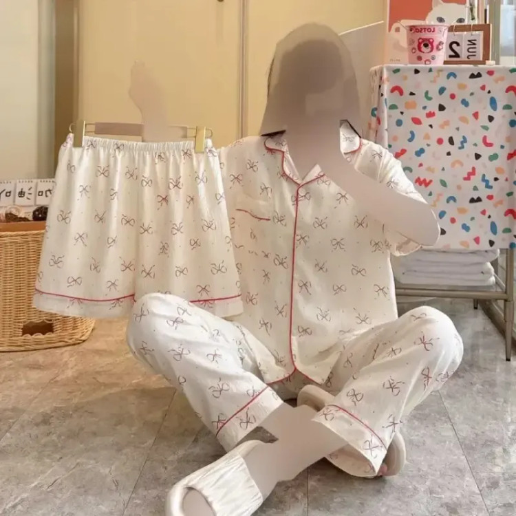 ست بلوز شلوار و شلوارک وارداتی 3 تیکه جیبدار پنبهای زنانه و دخترانه
