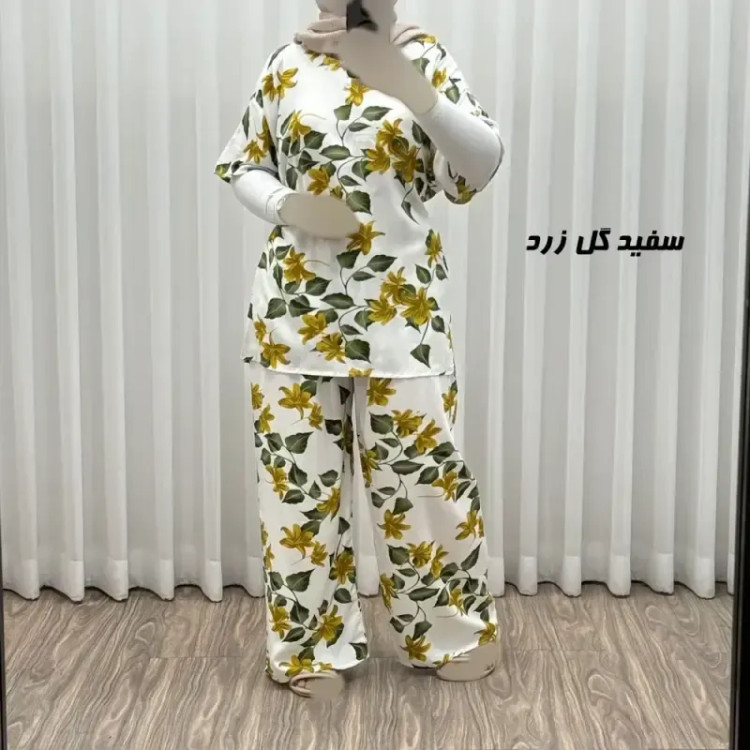 ست بلوز شلوار زنانه نخی فری سایز بزرگ مناسب تا سایز 54 چهارفصل