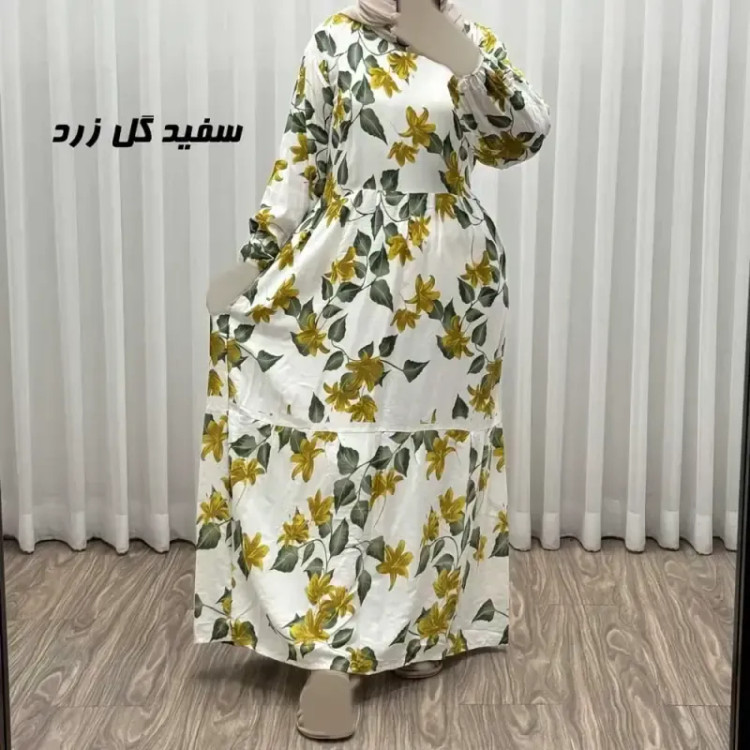 پیراهن ساحلی زنانه نخی مدل پامچال فری سایز